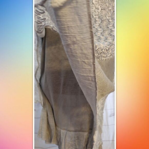 💕SIMPLY COUTURE Size 3X Summer Casual Short Sleeve Top Ruffle Crochet - Picture 3 of 6